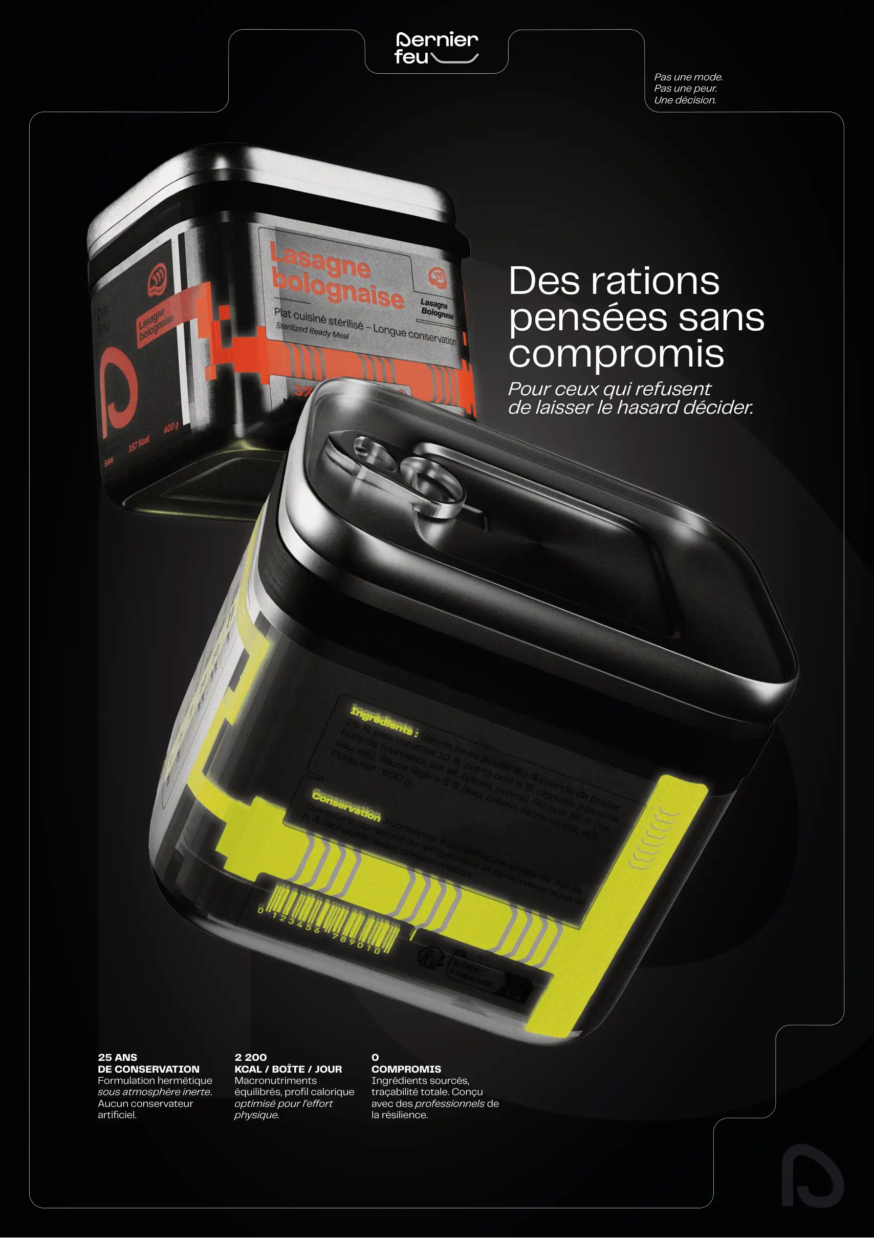 L'affiche · « Des rations pensées sans compromis »